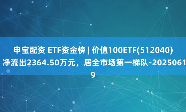 申宝配资 ETF资金榜 | 价值100ETF(512040):净流出2364.50万元,居全市场第一梯队-20250619