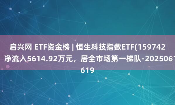 启兴网 ETF资金榜 | 恒生科技指数ETF(159742):净流入5614.92万元,居全市场第一梯队-20250619
