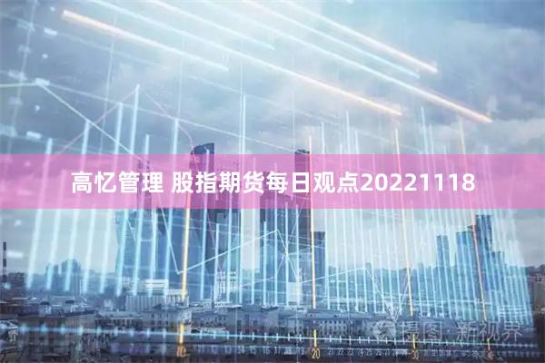 高忆管理 股指期货每日观点20221118